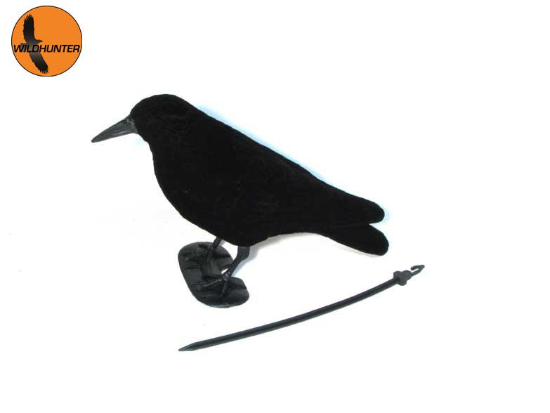 Flocked crow decoy