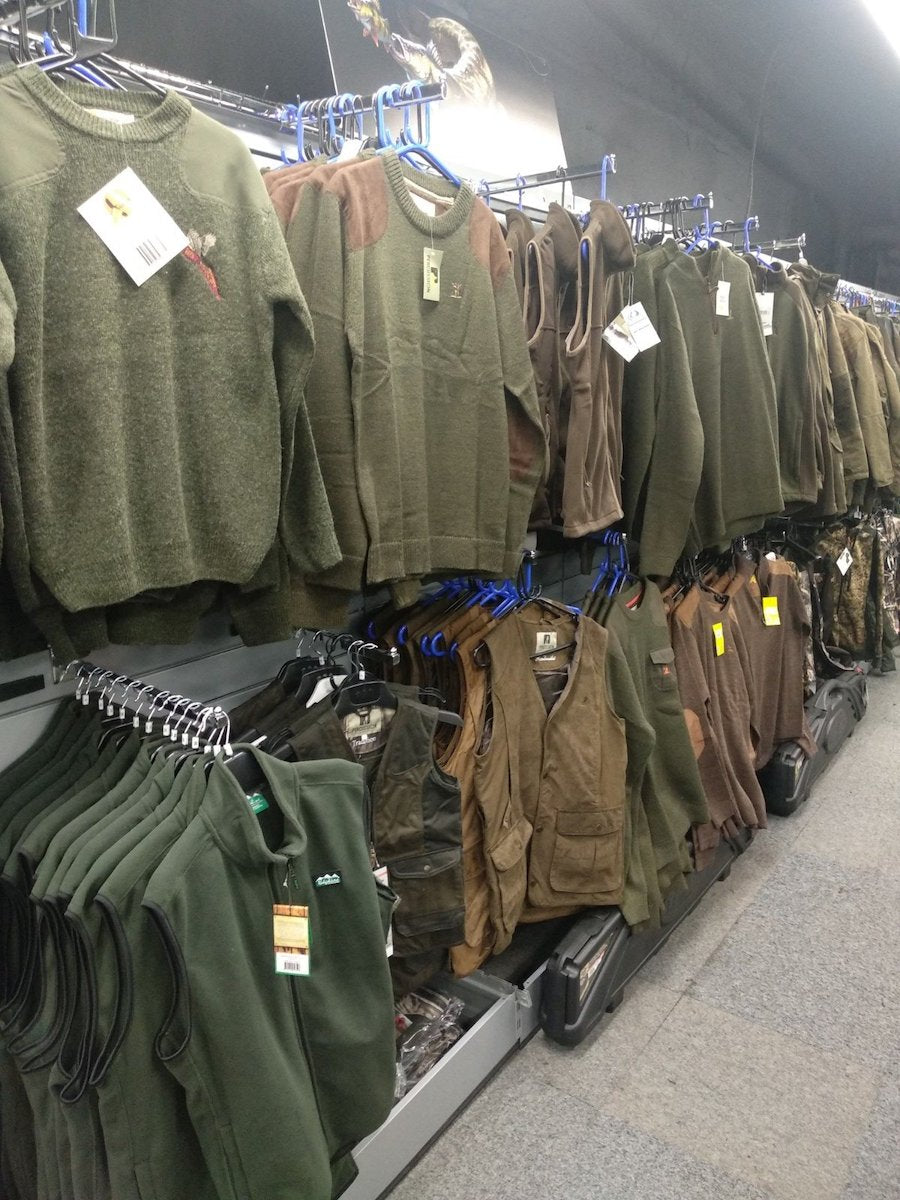 Shop clothes rail with balls