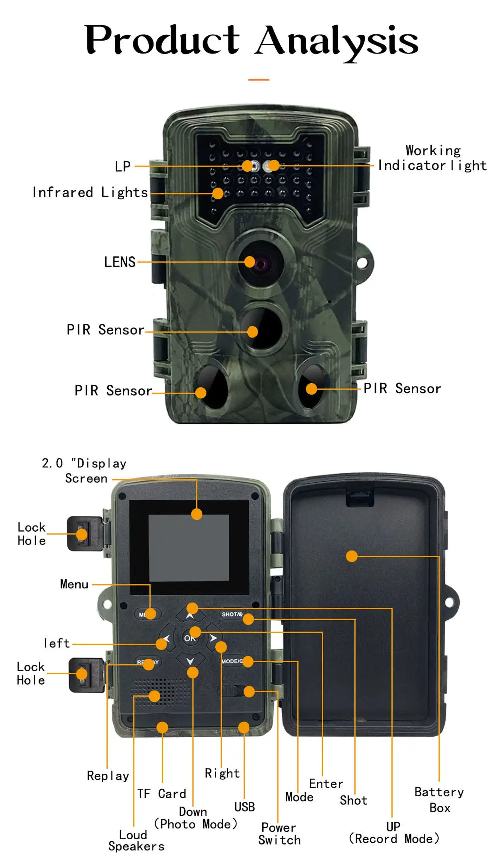 Hunting, Security, Game Trail Camera | 58MP | 2.7K Resolution | 32GB