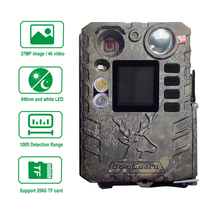 Scout Trail Camera | 37MP/4K | SD Card | Li-ion Batteries | Solar Panel incl.