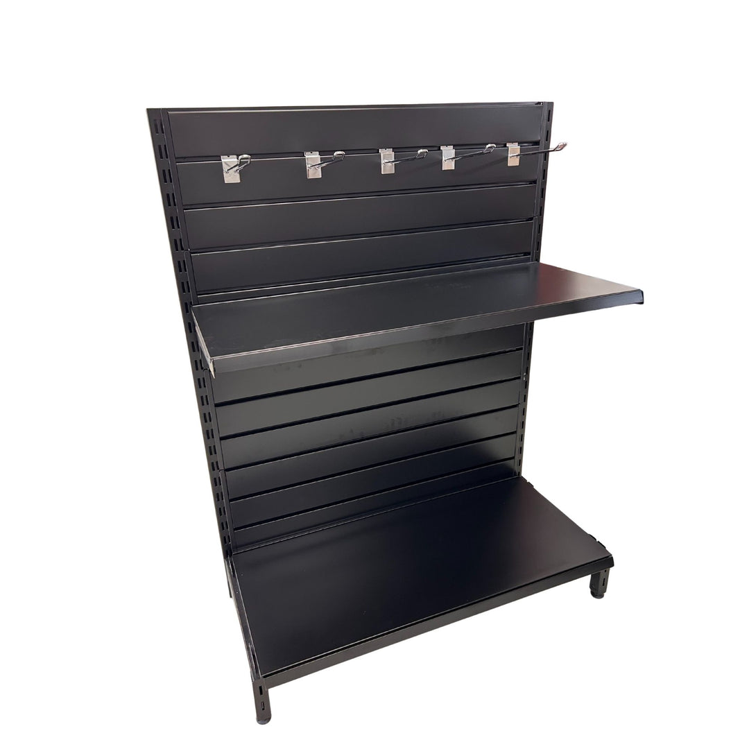 Single Sided Slat Panel Shelf | Black | 1350mm