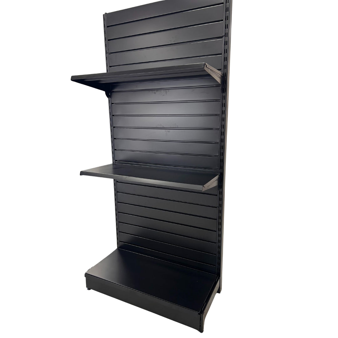Single Side Slat Panel Shelf | Black | 2250mm
