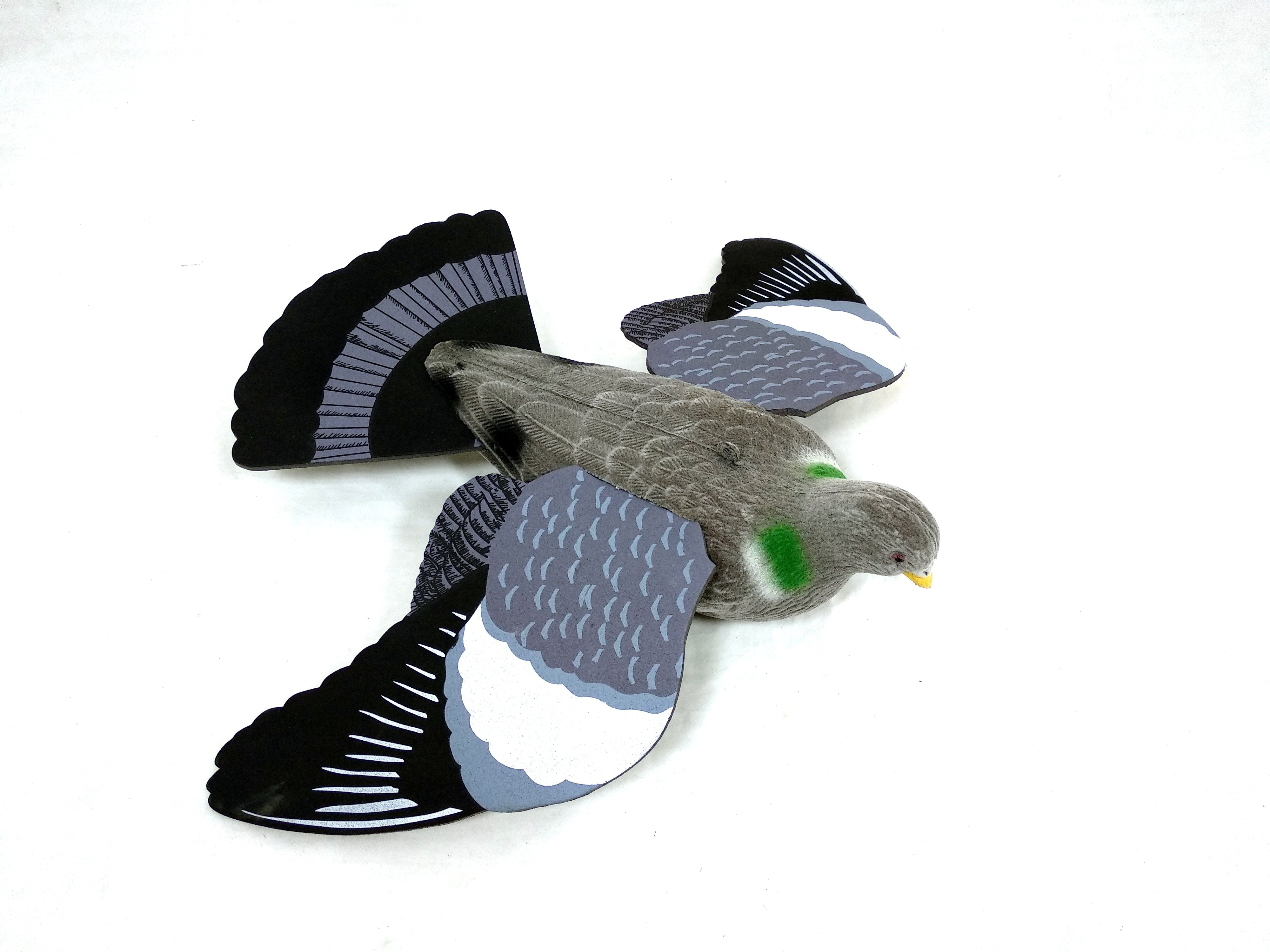 Flocked Flying Decoy Pigeon with wings